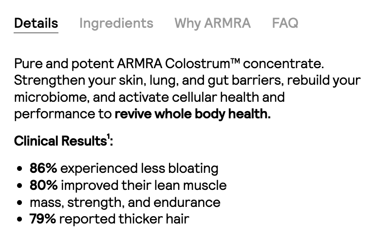 Armra clinical proof block