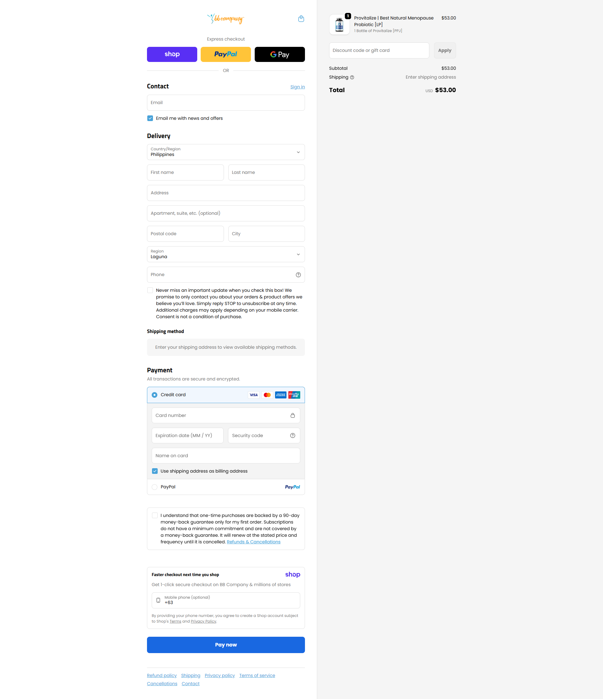 BBCo checkout
