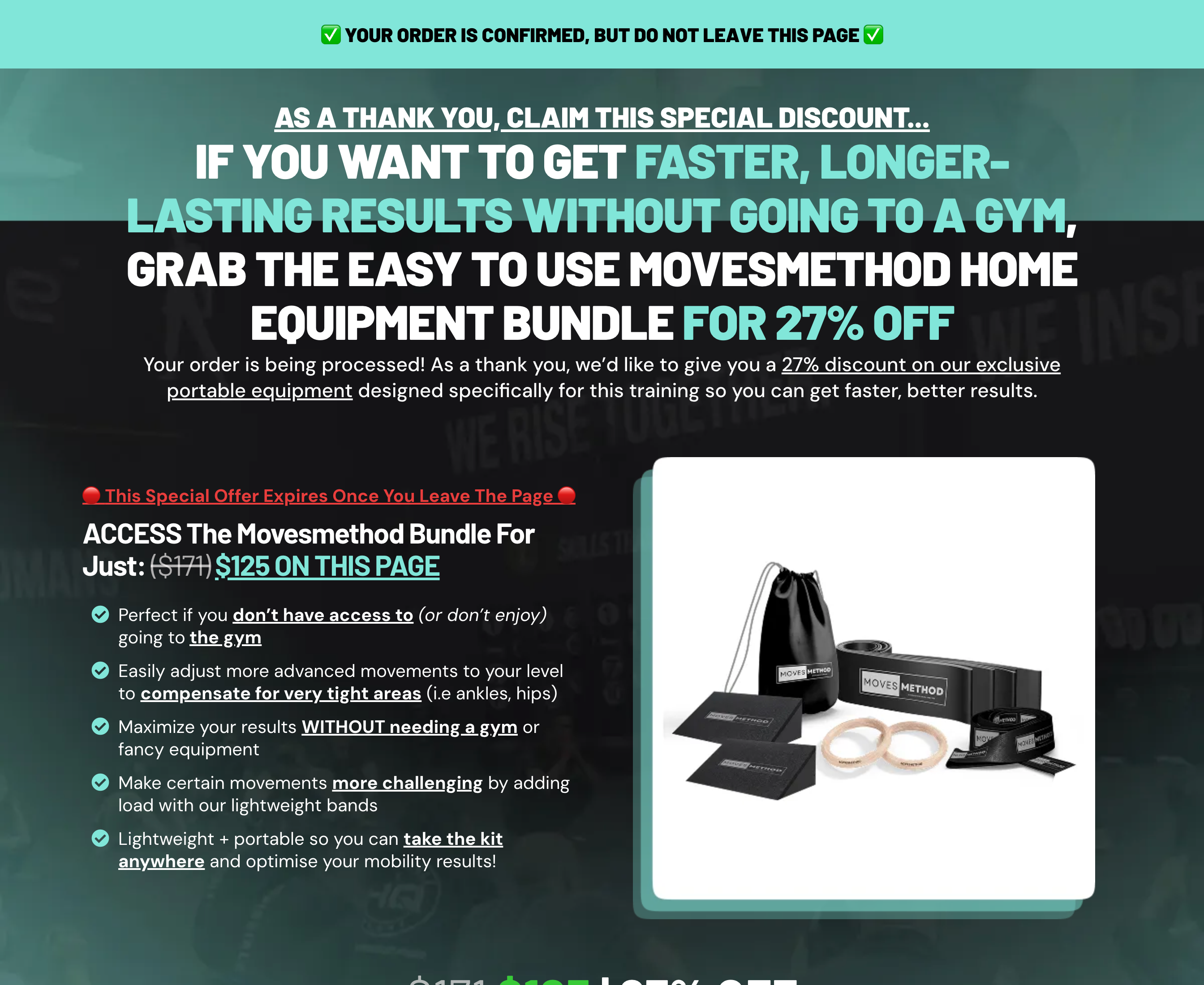 MovesMethod home gym kit upsell