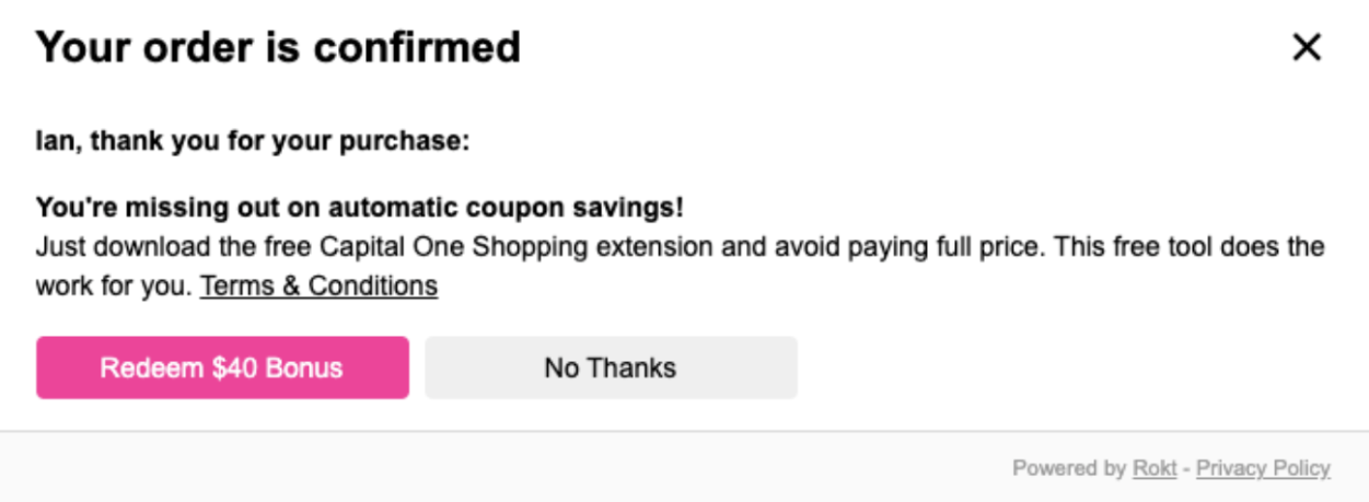 Obvi · post-purchase pop-up offer #1