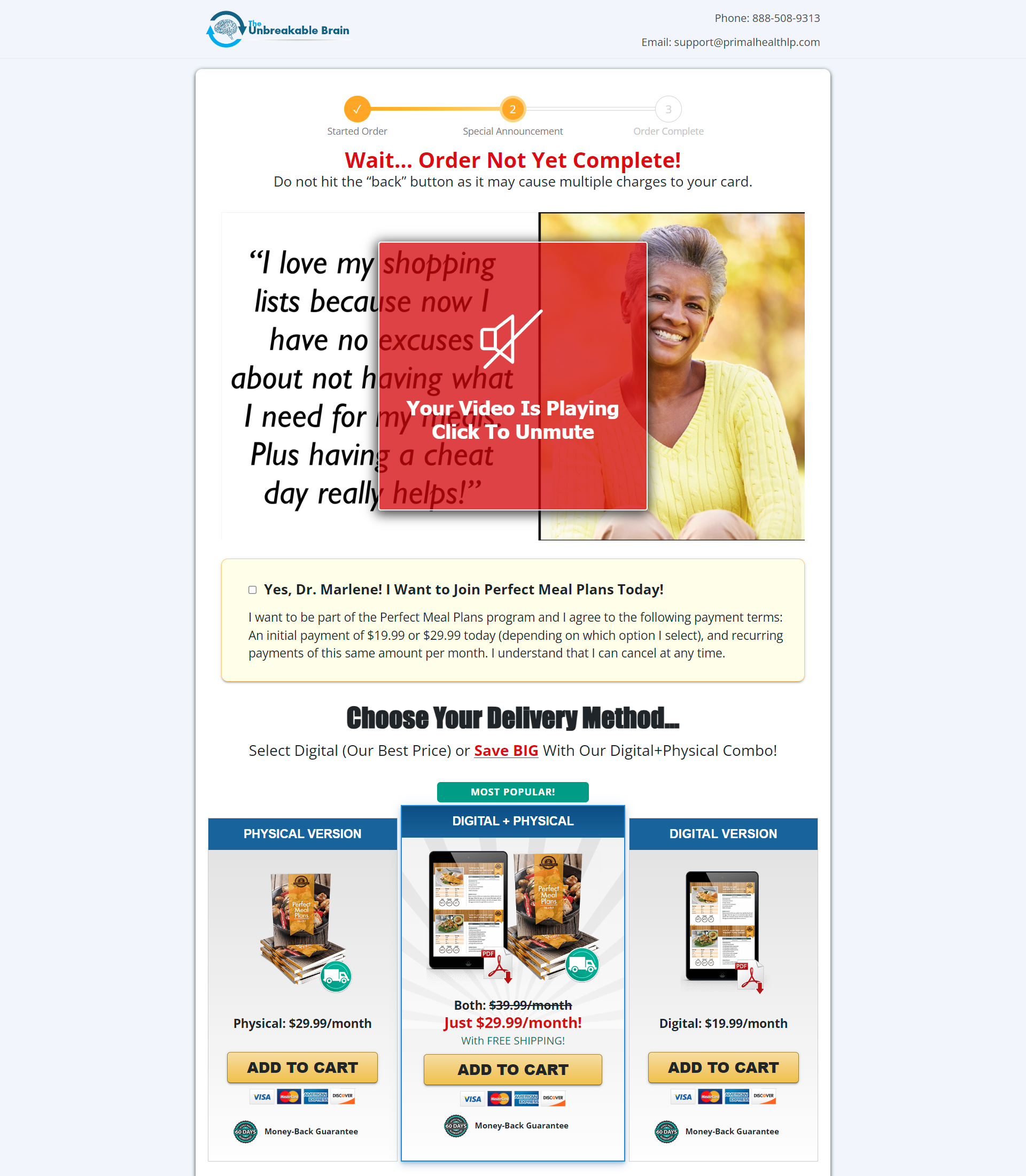 Simple Brain Fix upsell 2 membership tiers