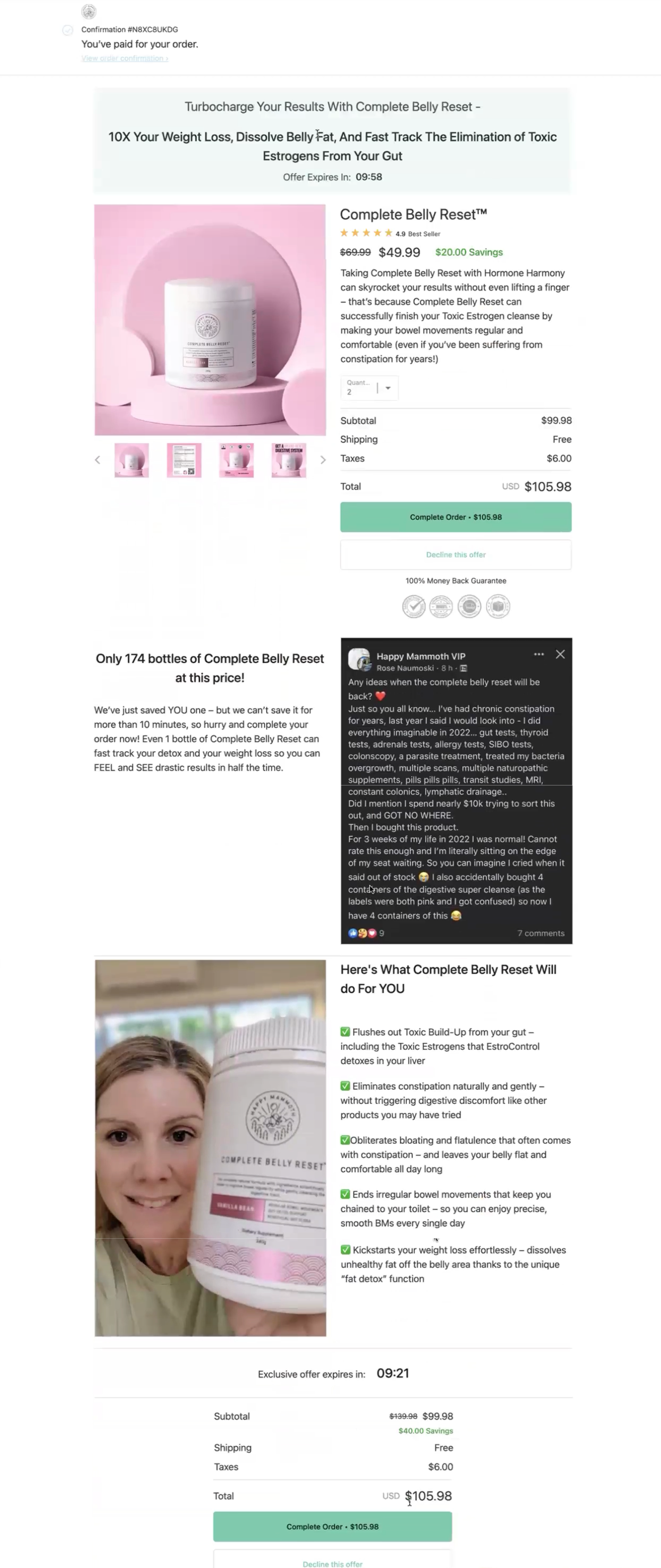 Happy Mammoth upsell 2 Complete Belly Reset