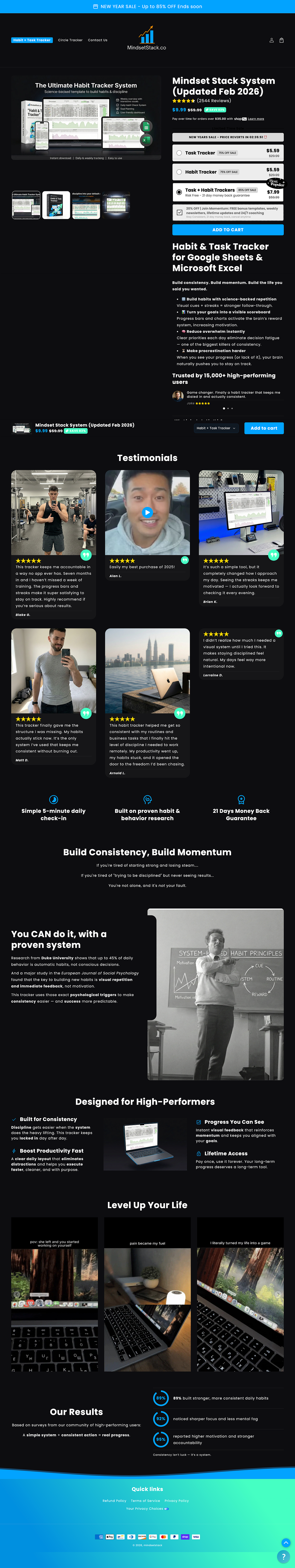 MindsetStack pre-checked Momentum checkbox