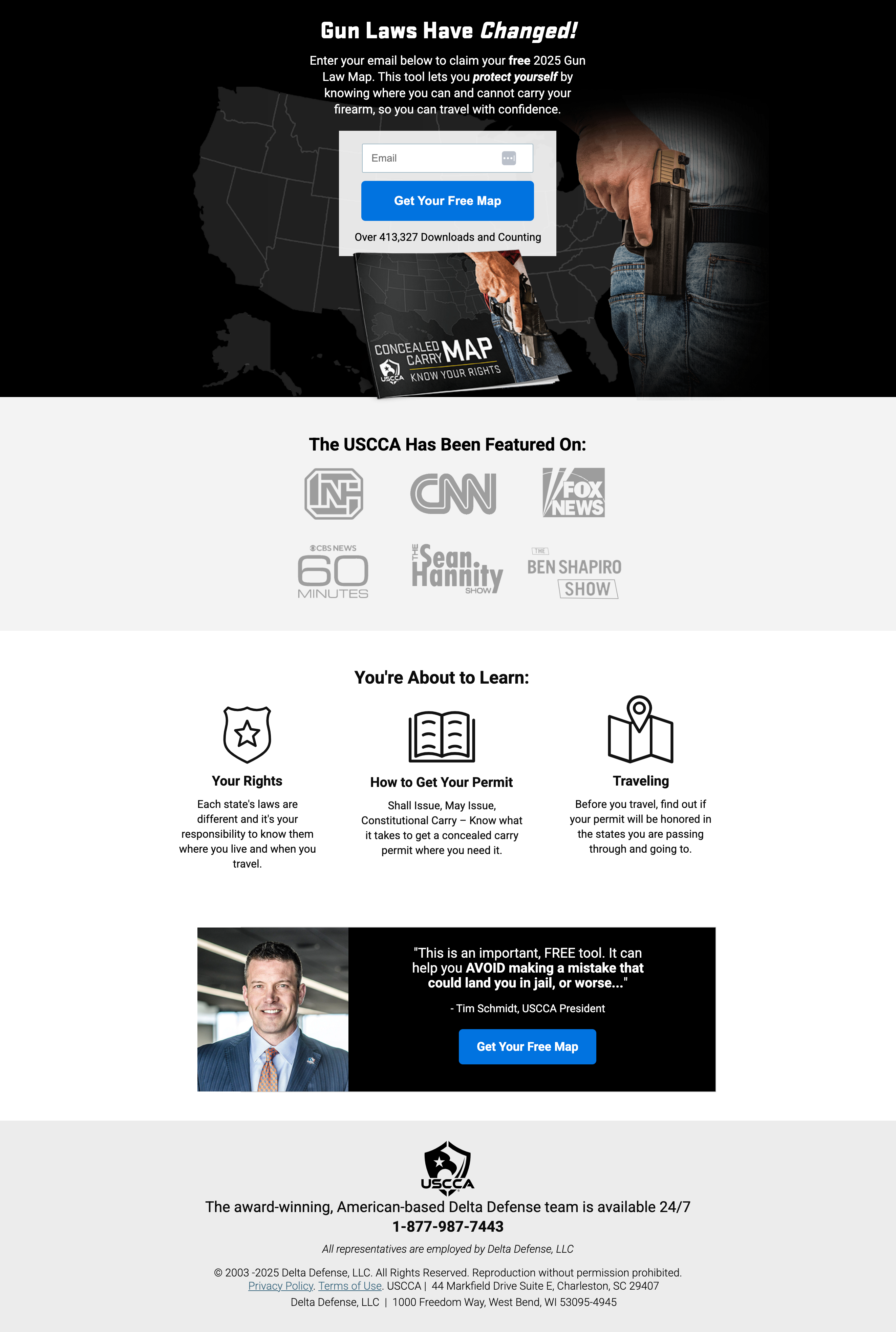 USCCA lead magnet landing page