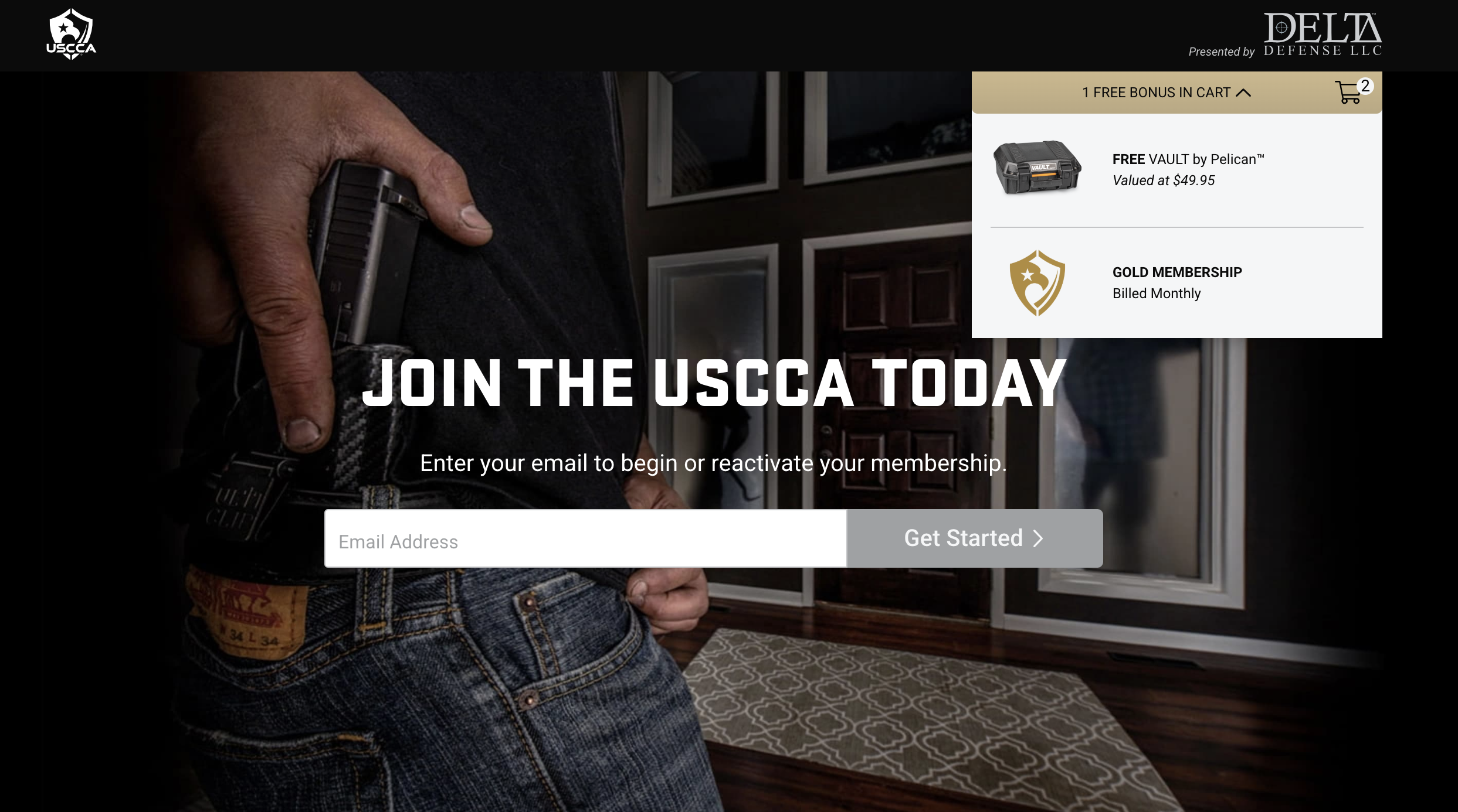 USCCA opt-in page