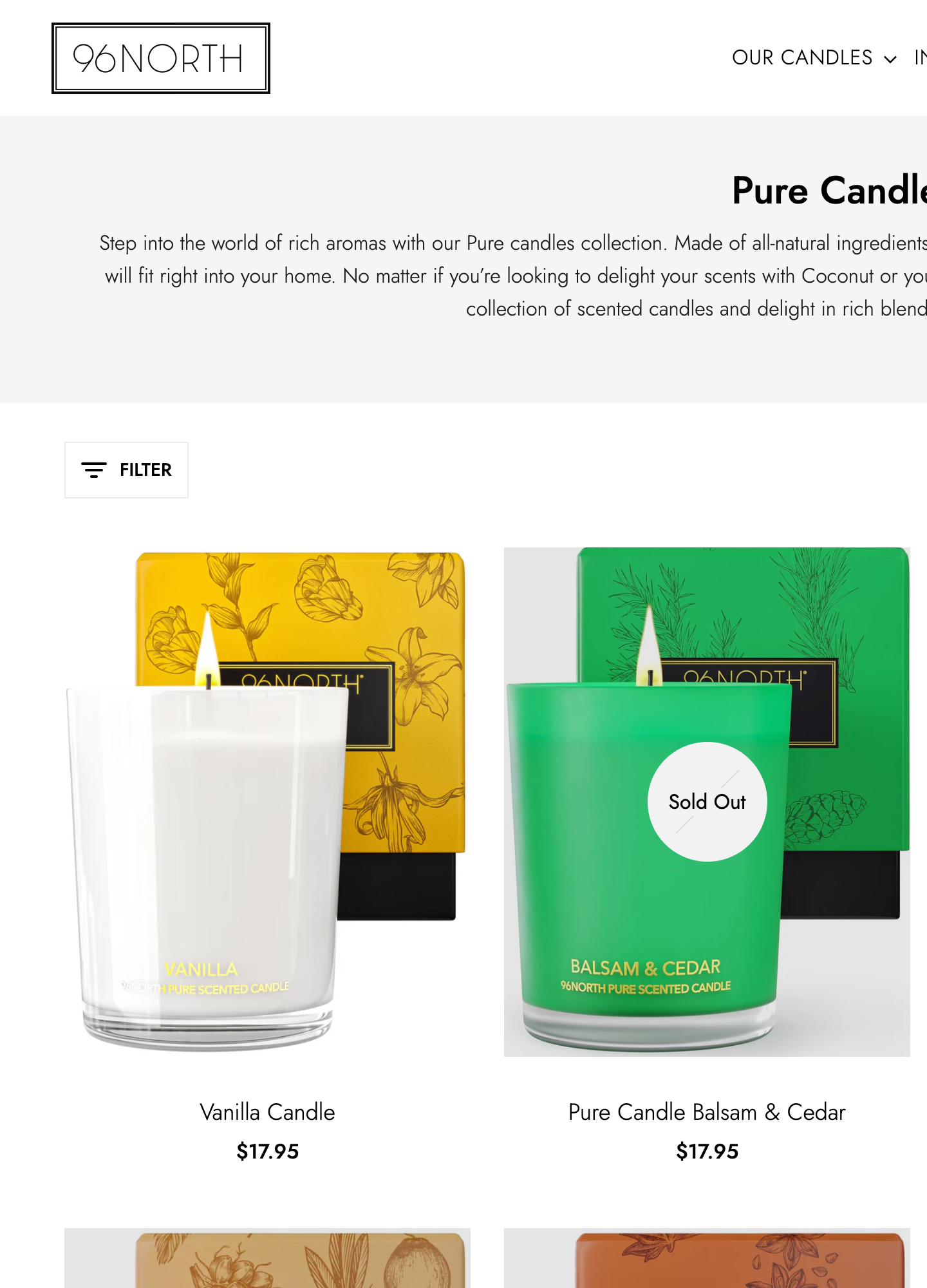 96NORTH Pure Collection page ATF