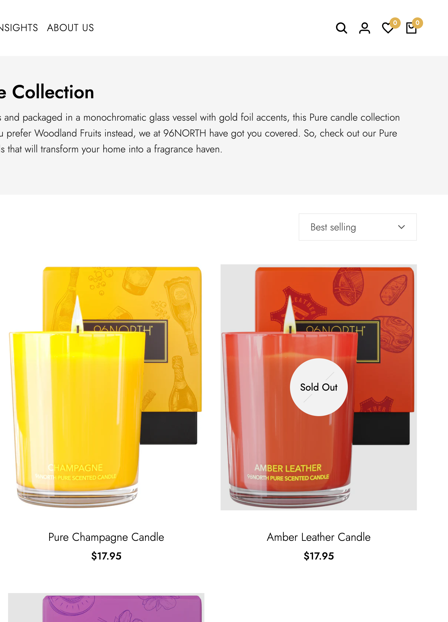 96NORTH Pure Collection product grid