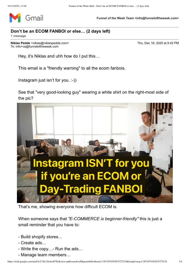 Instagram University, day 5 of 25: gifts, then a deadline, then a call.