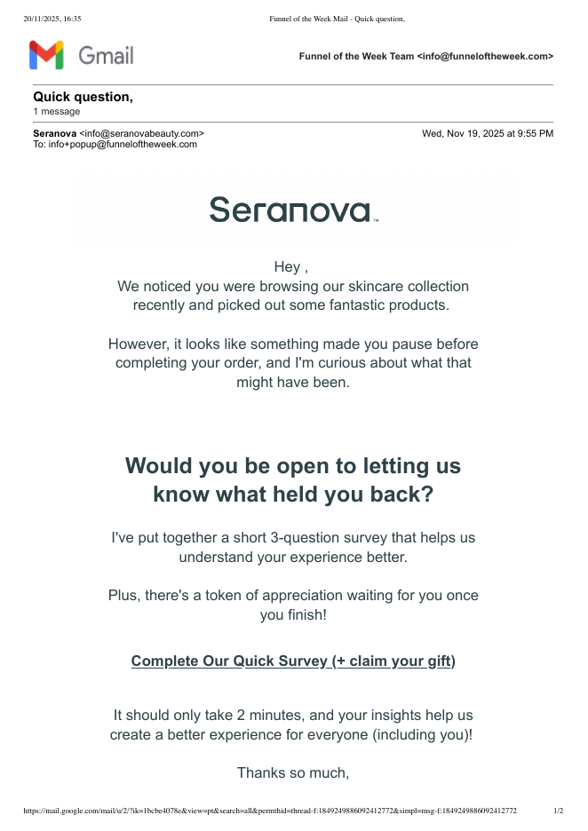 Seranova, day 3: "Quick question,"