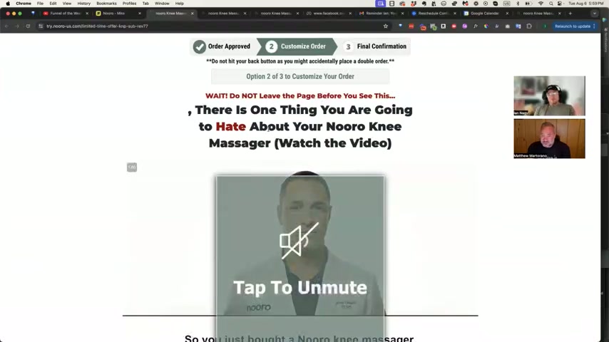 Nooro upsell page with video