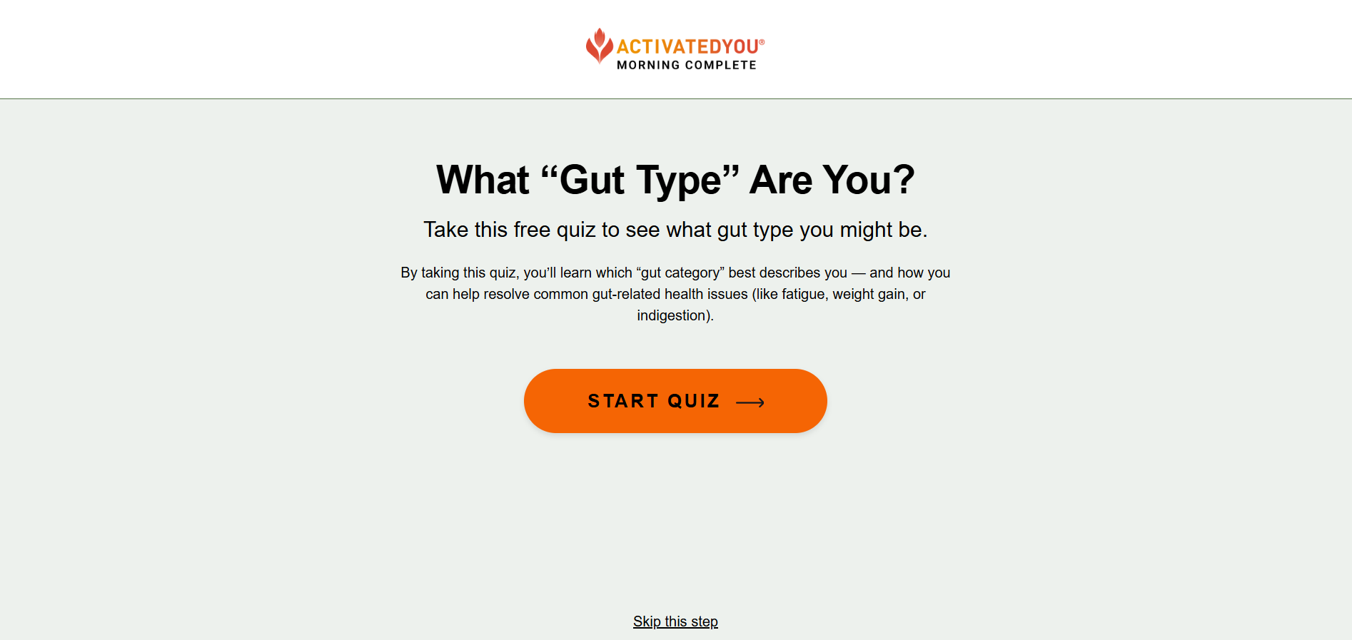 Activated You gut type quiz intro