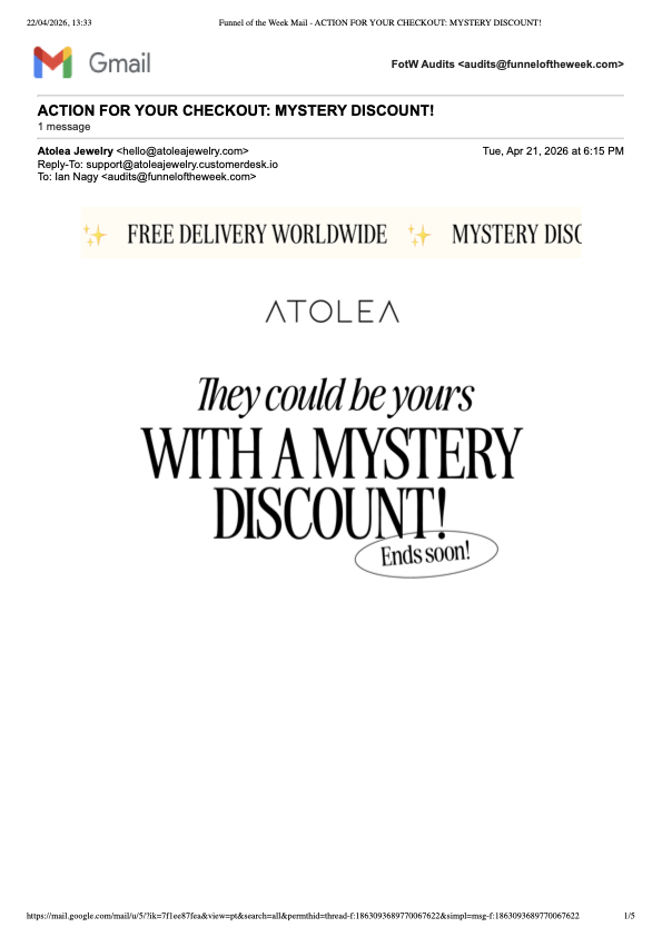 Atolea Subscription Box email (day 5, #2 of 2)