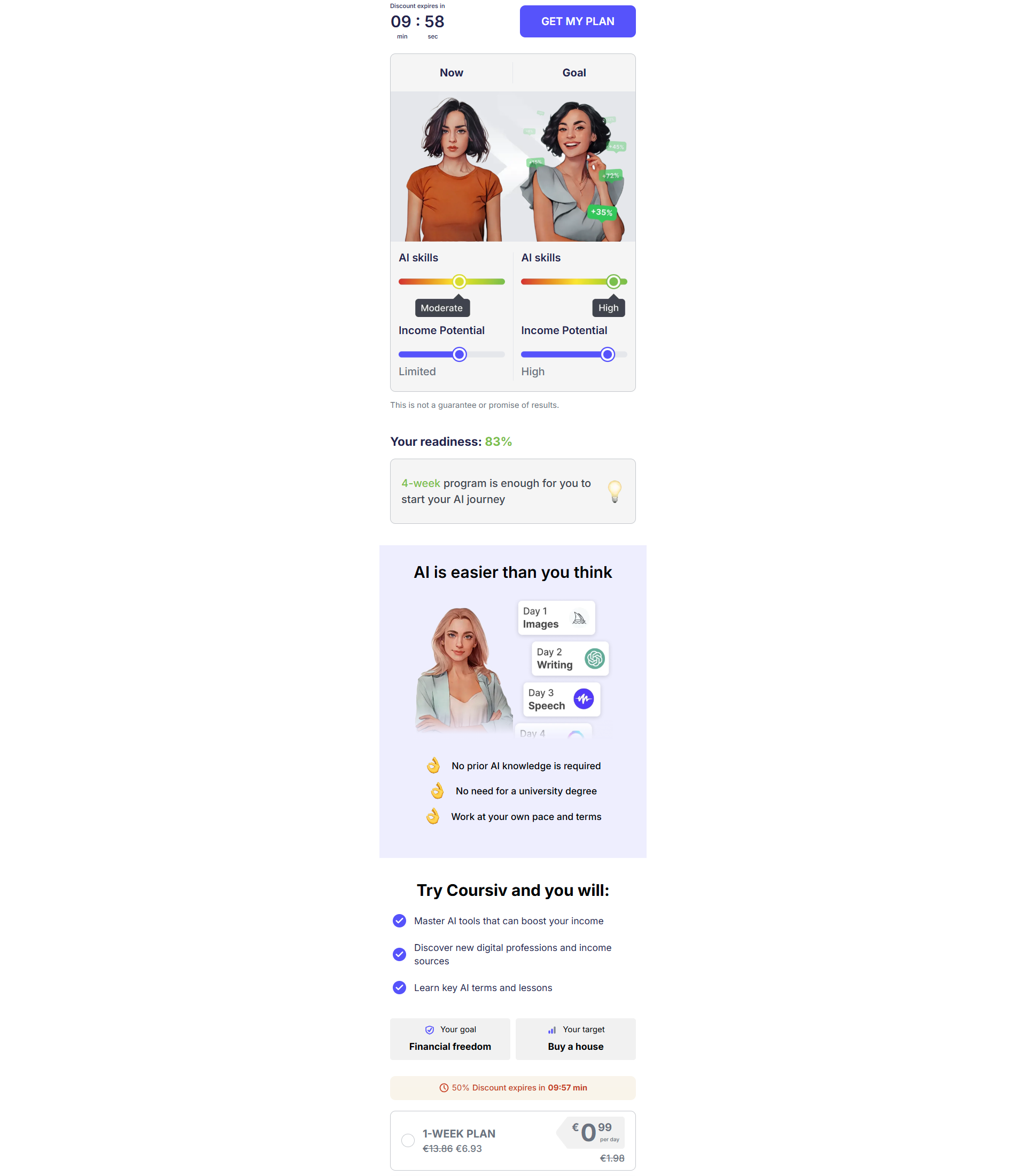 Coursiv sales page top