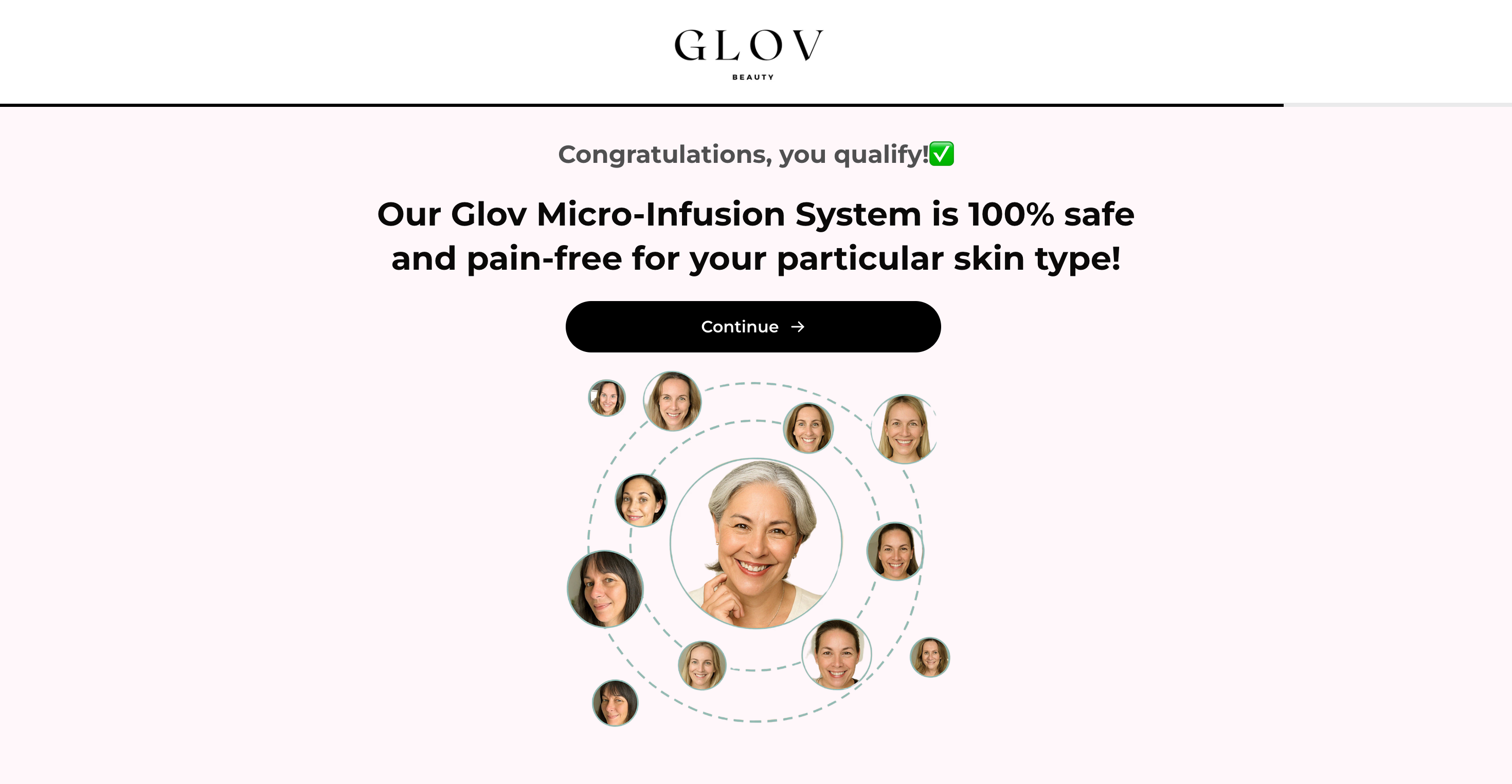 Glov Beauty · Step 16: "Congratulations, you qualify!"