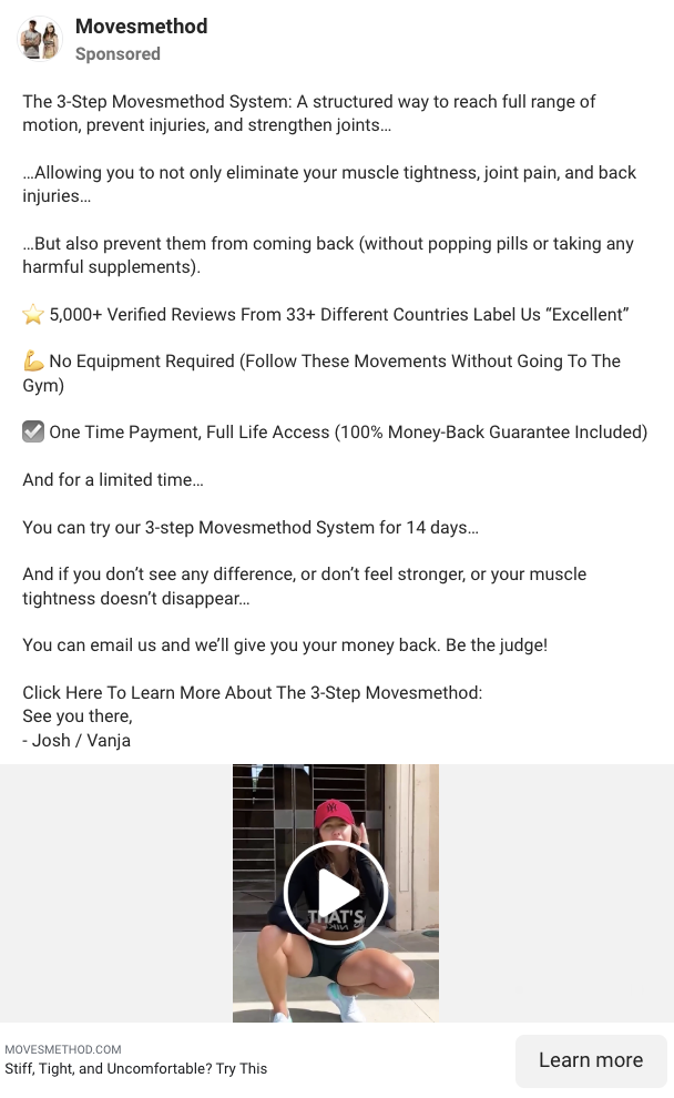 MovesMethod Meta ad