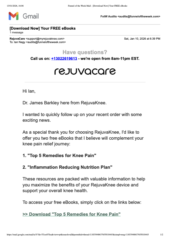 RejuvaCare free ebooks email