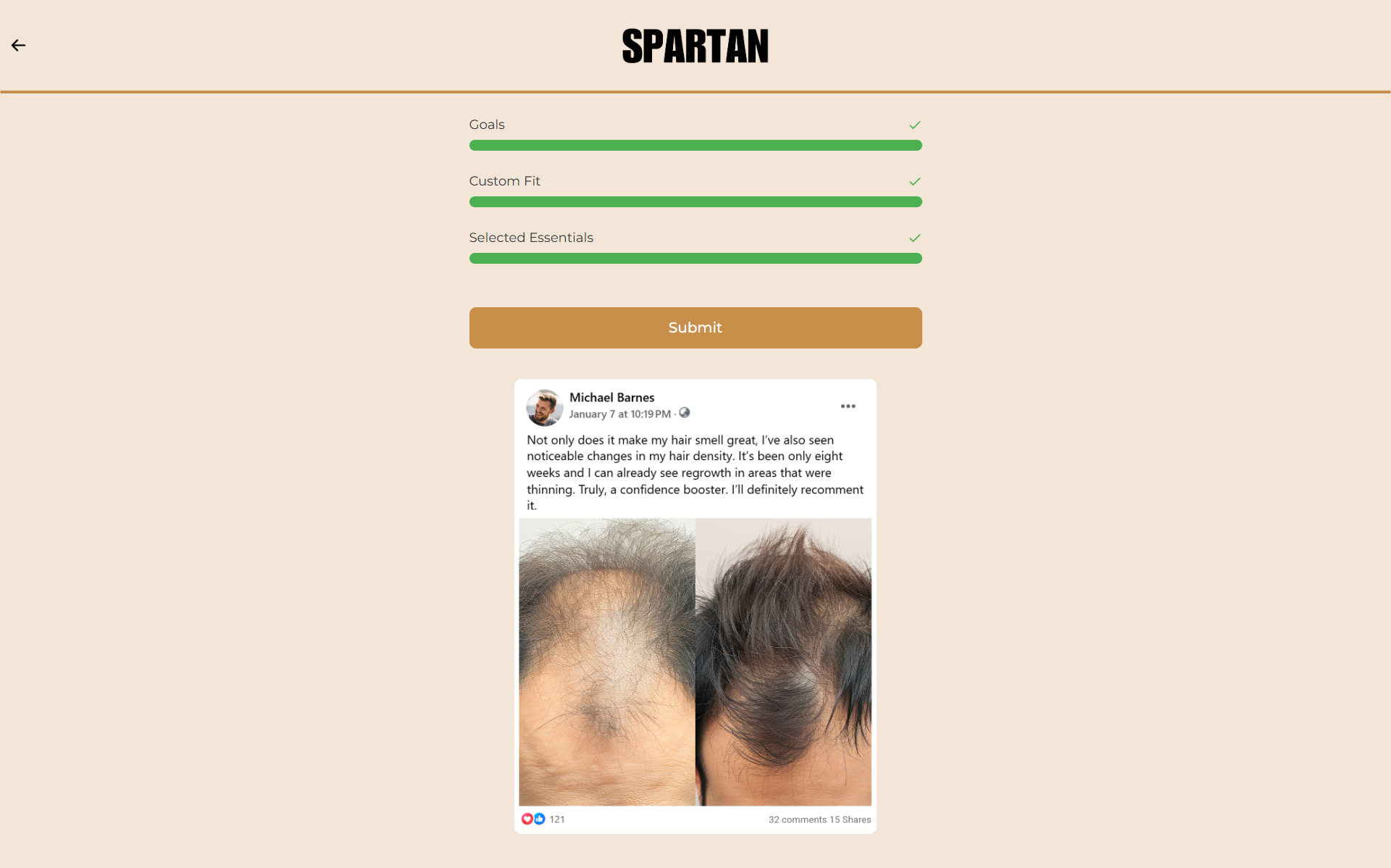 Spartan, step 23. Same product category as Nuora, UltimaPeak and Primal Viking, which sell in 0 to 1 steps.