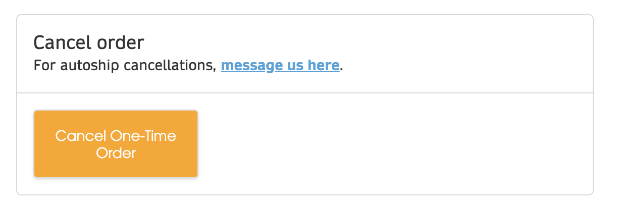 BBCo cancel one-time order button on thank-you page